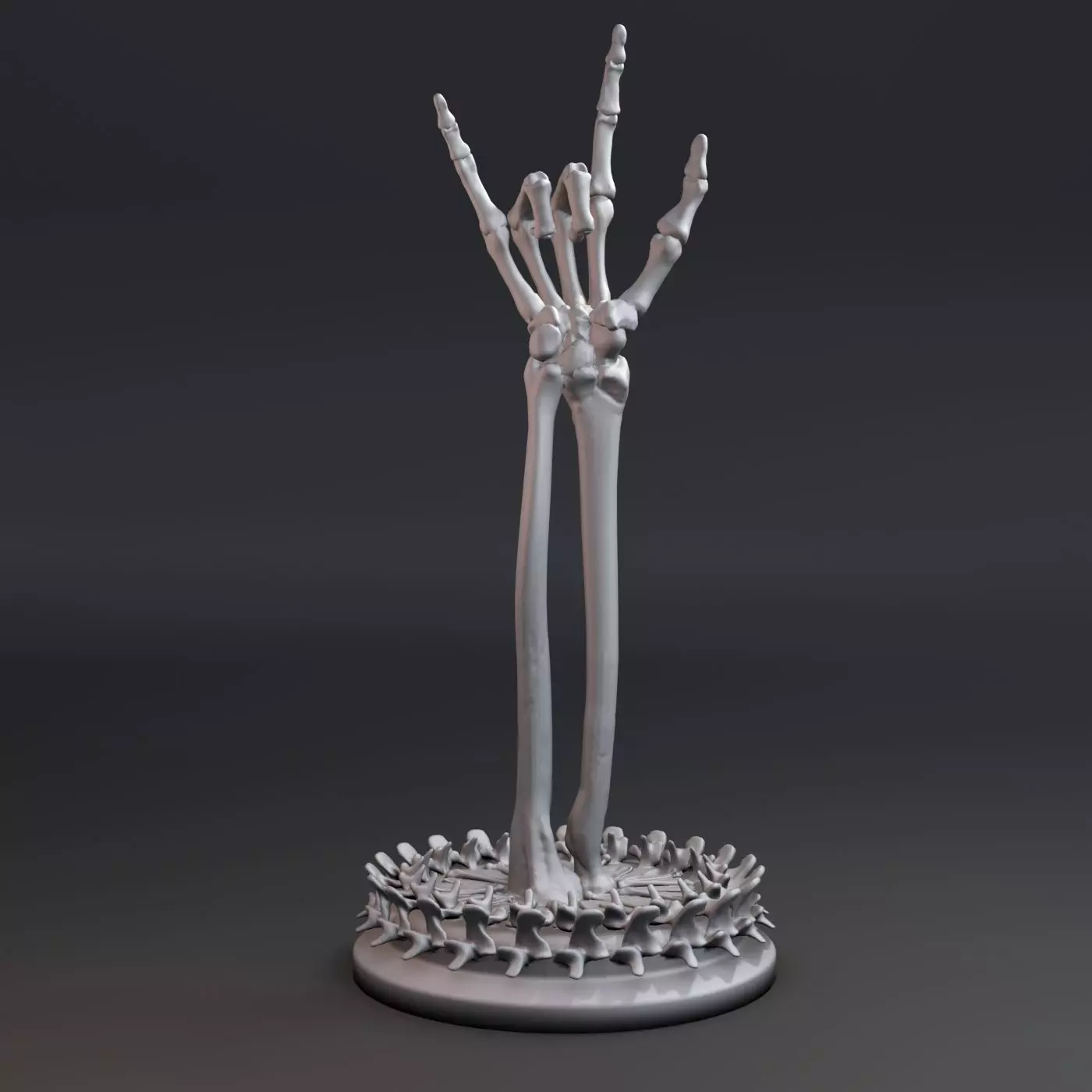 Skeleton hand with rock gesture 3D print model_0