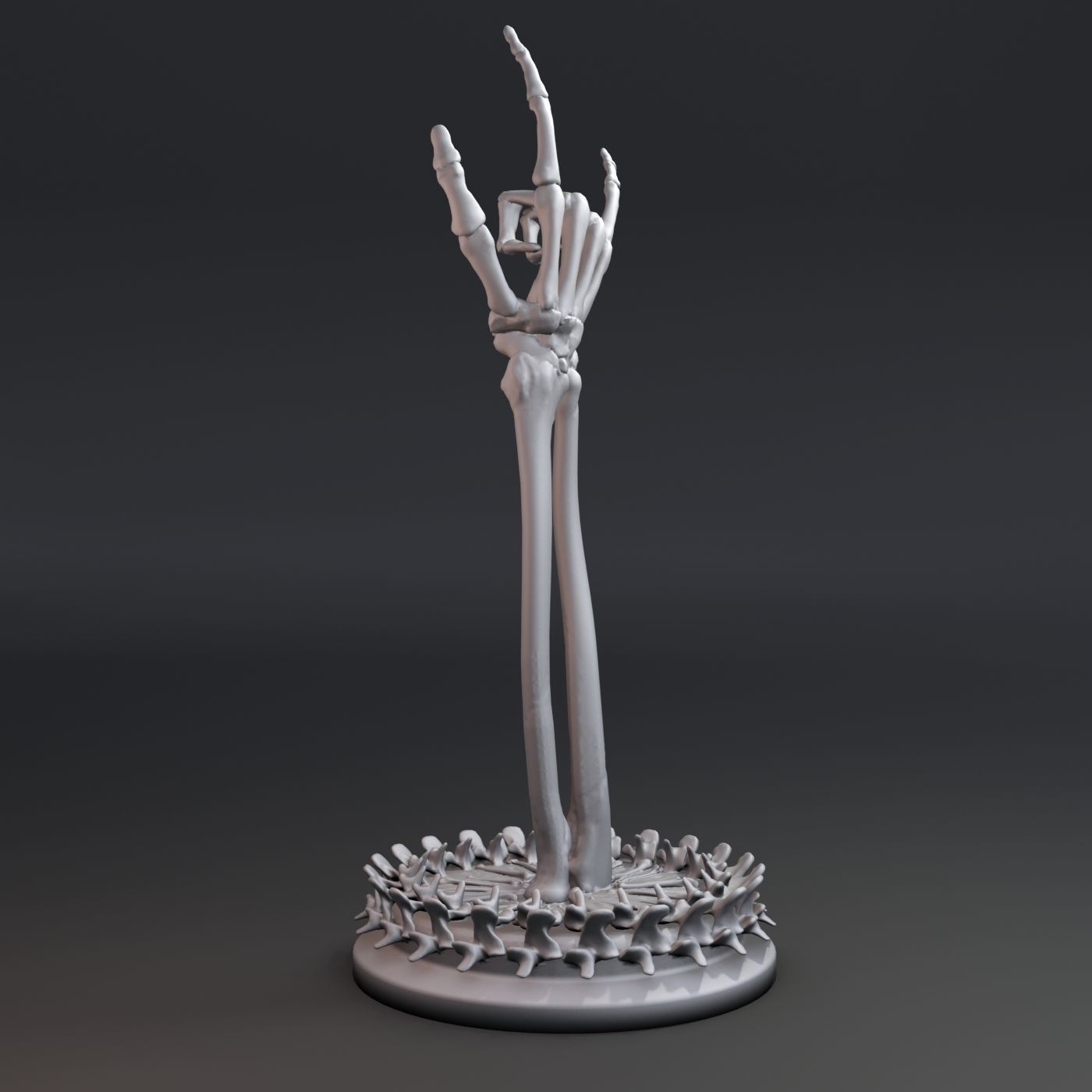 Skeleton hand with rock gesture 3D print model_4
