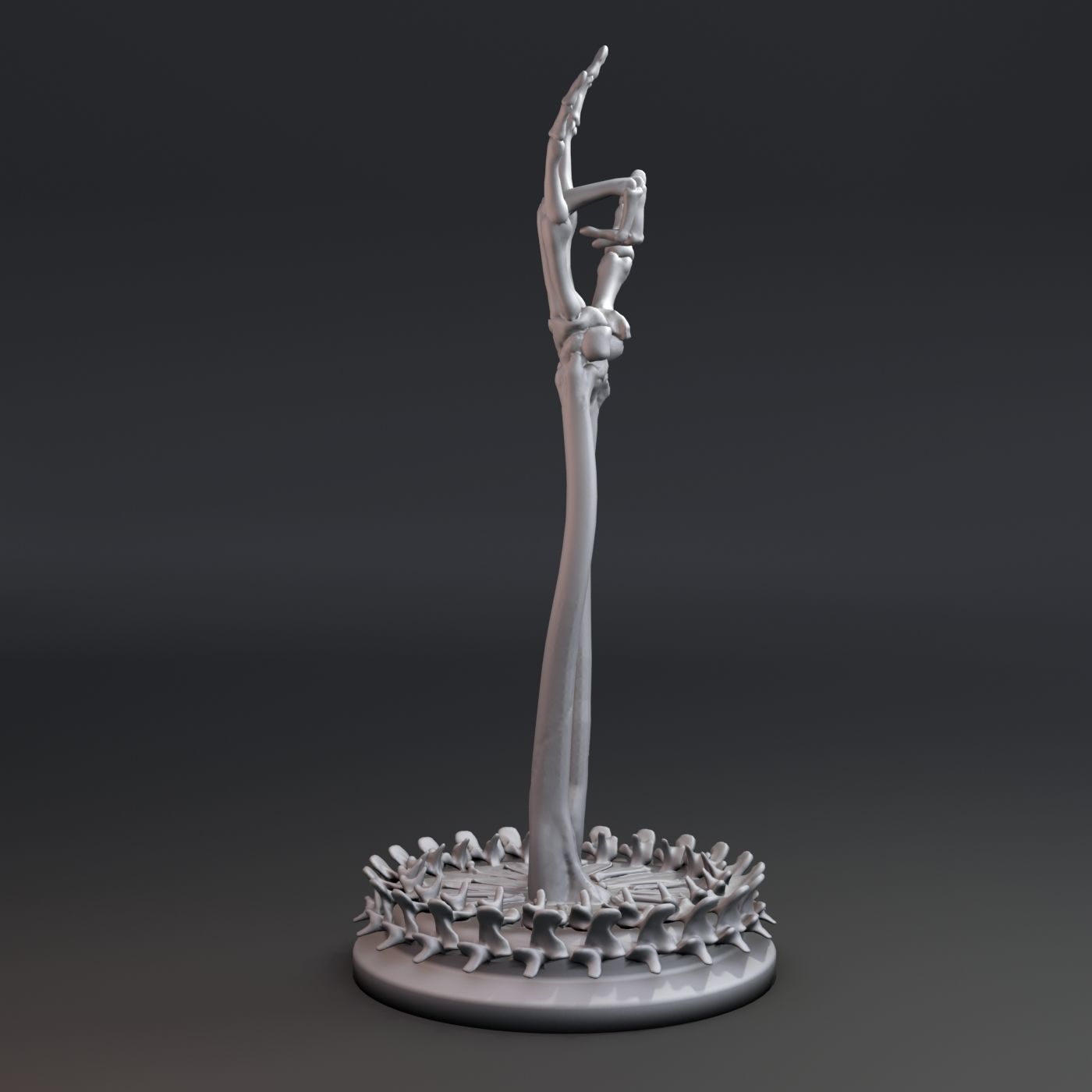 Skeleton hand with rock gesture 3D print model_2