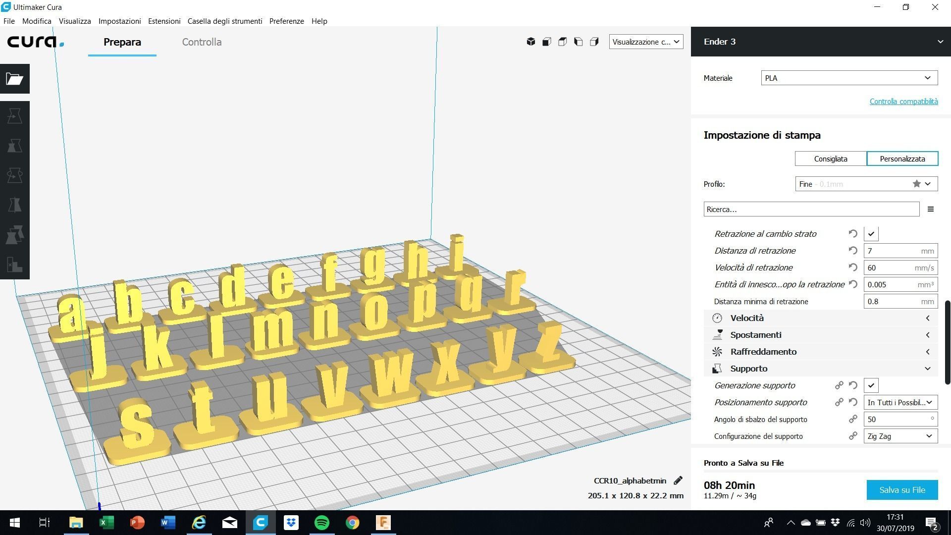 VERTICAL-1 uppercase and lowercase  3D letters STL file 3D print model_11