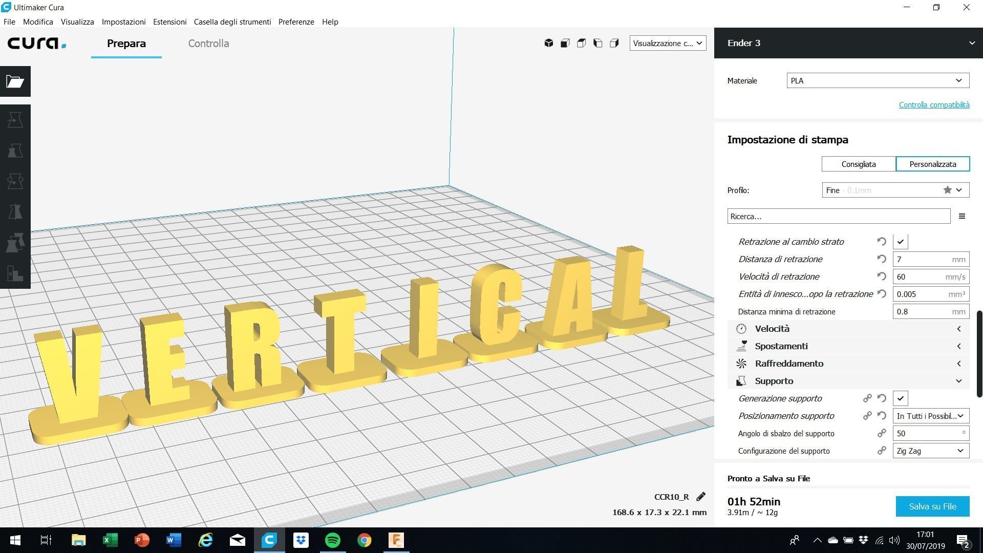 VERTICAL-1 uppercase and lowercase  3D letters STL file 3D print model_12
