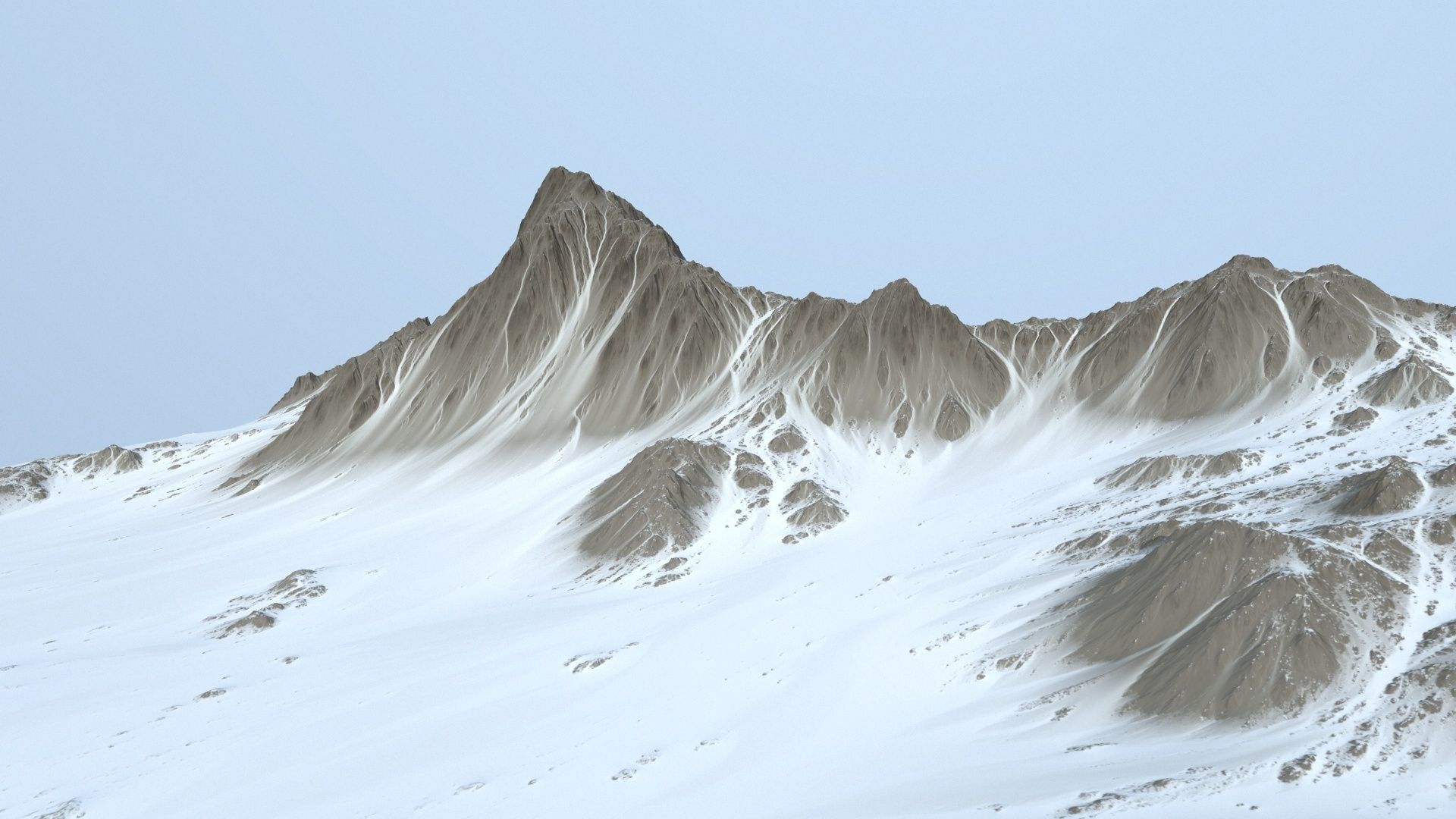 Mountain 2 with snow on top Low-poly 3D model_2