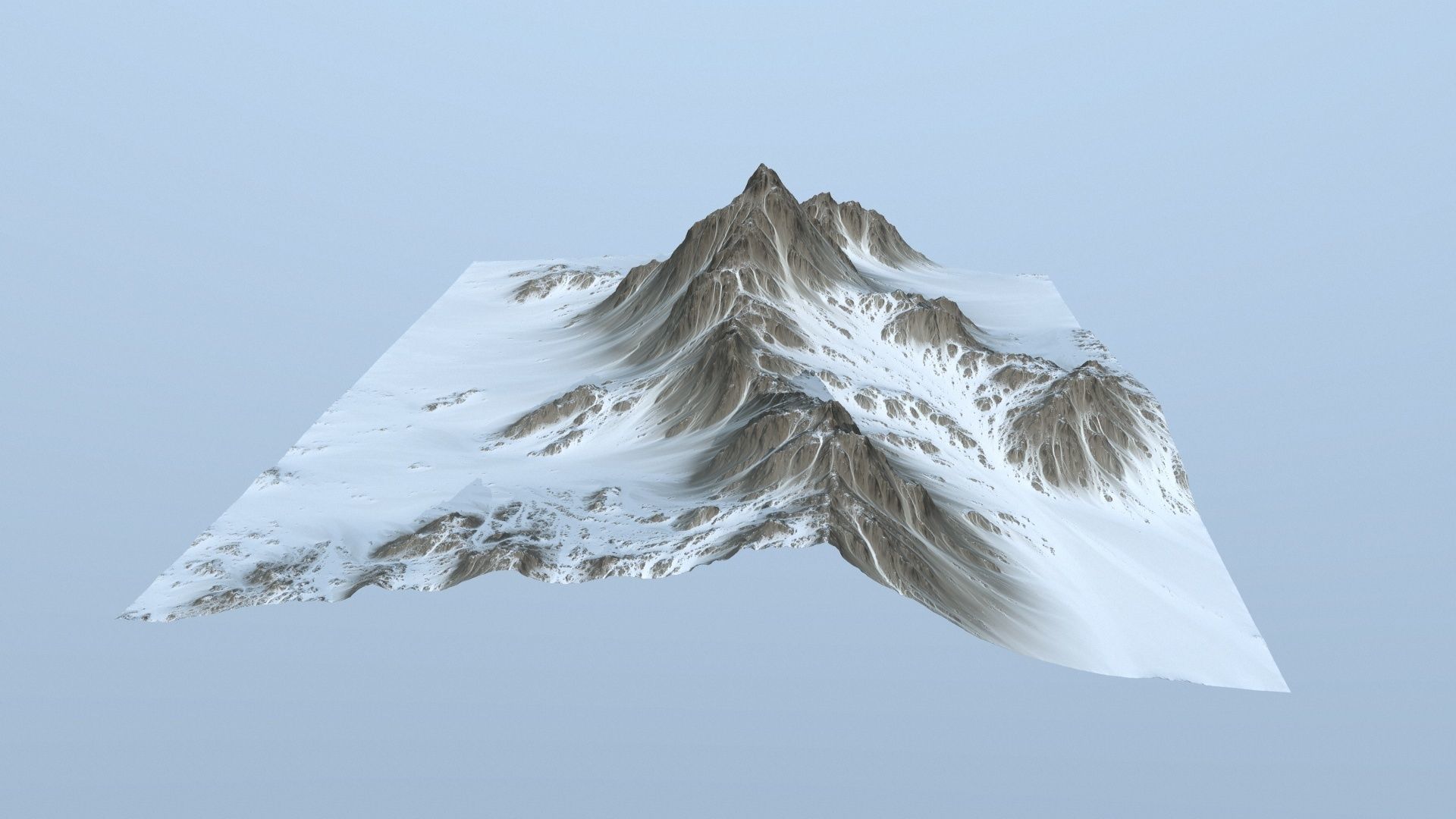 Mountain 2 with snow on top Low-poly 3D model_8