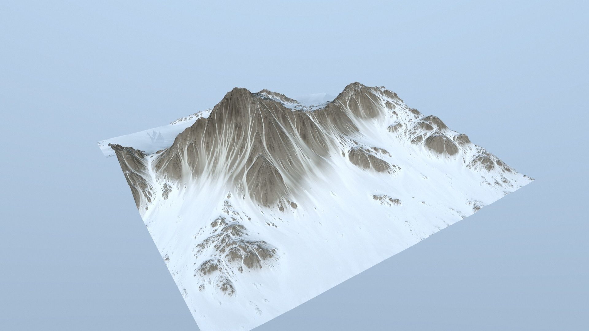 Mountain 2 with snow on top Low-poly 3D model_10
