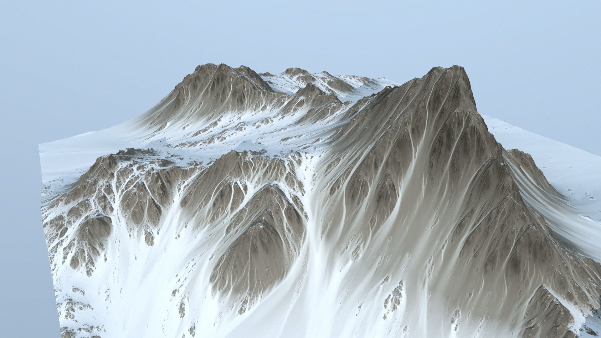 Mountain 2 with snow on top Low-poly 3D model_5