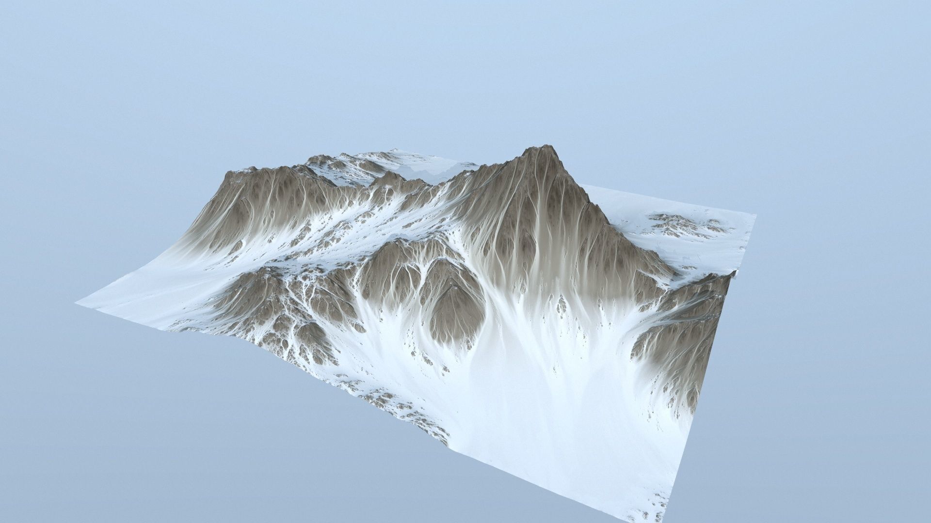 Mountain 2 with snow on top Low-poly 3D model_12