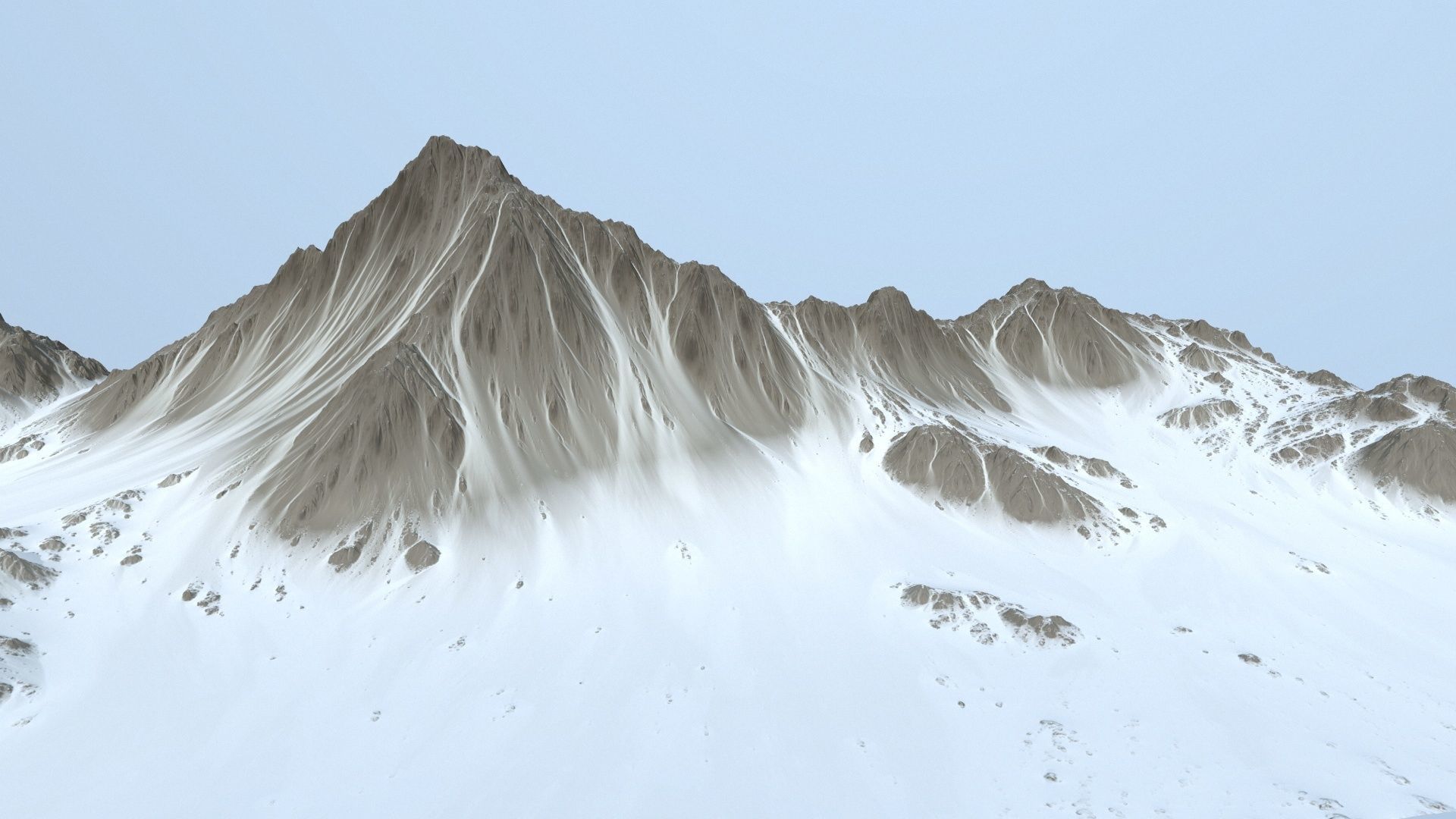 Mountain 2 with snow on top Low-poly 3D model_3