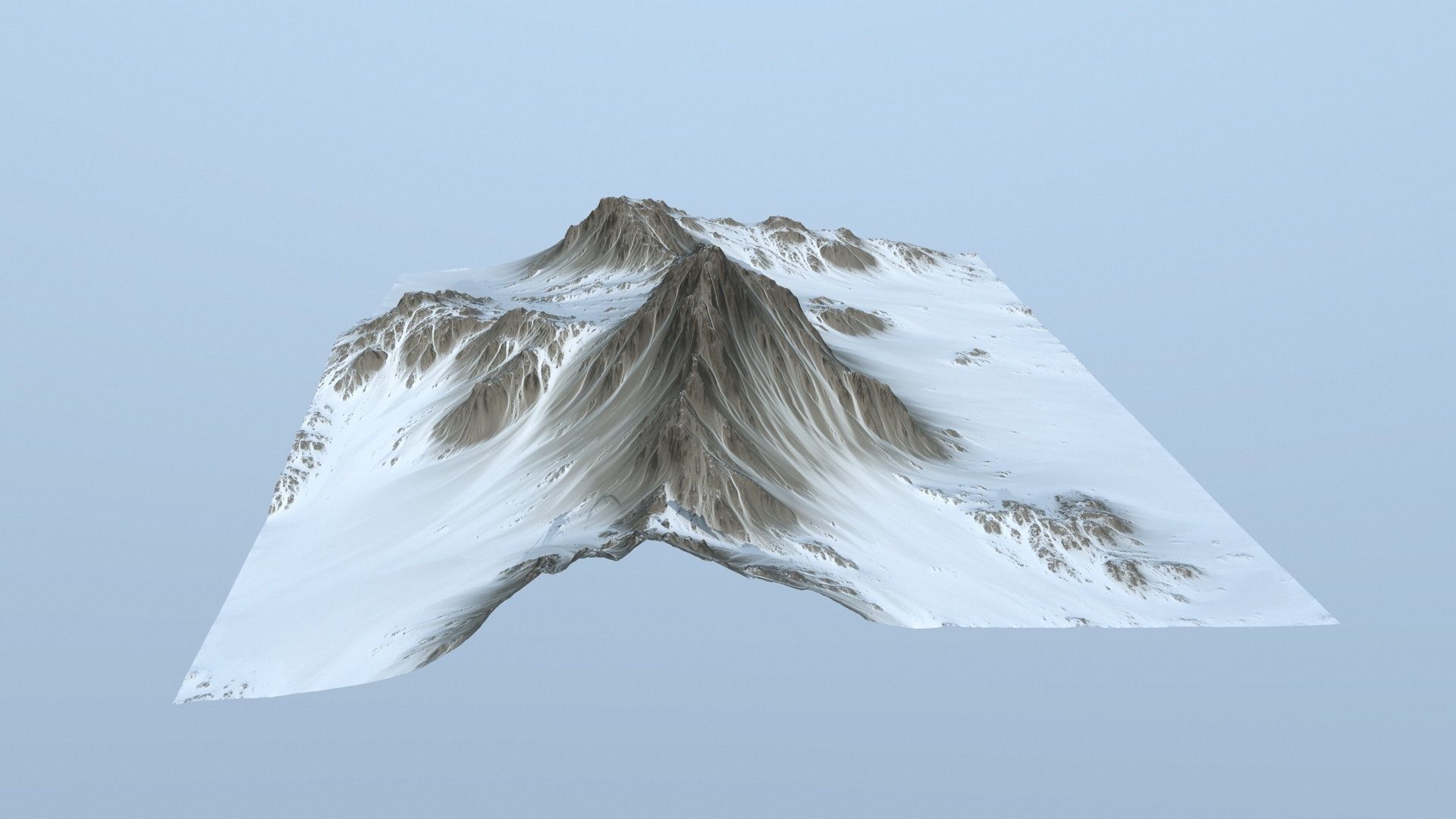 Mountain 2 with snow on top Low-poly 3D model_11
