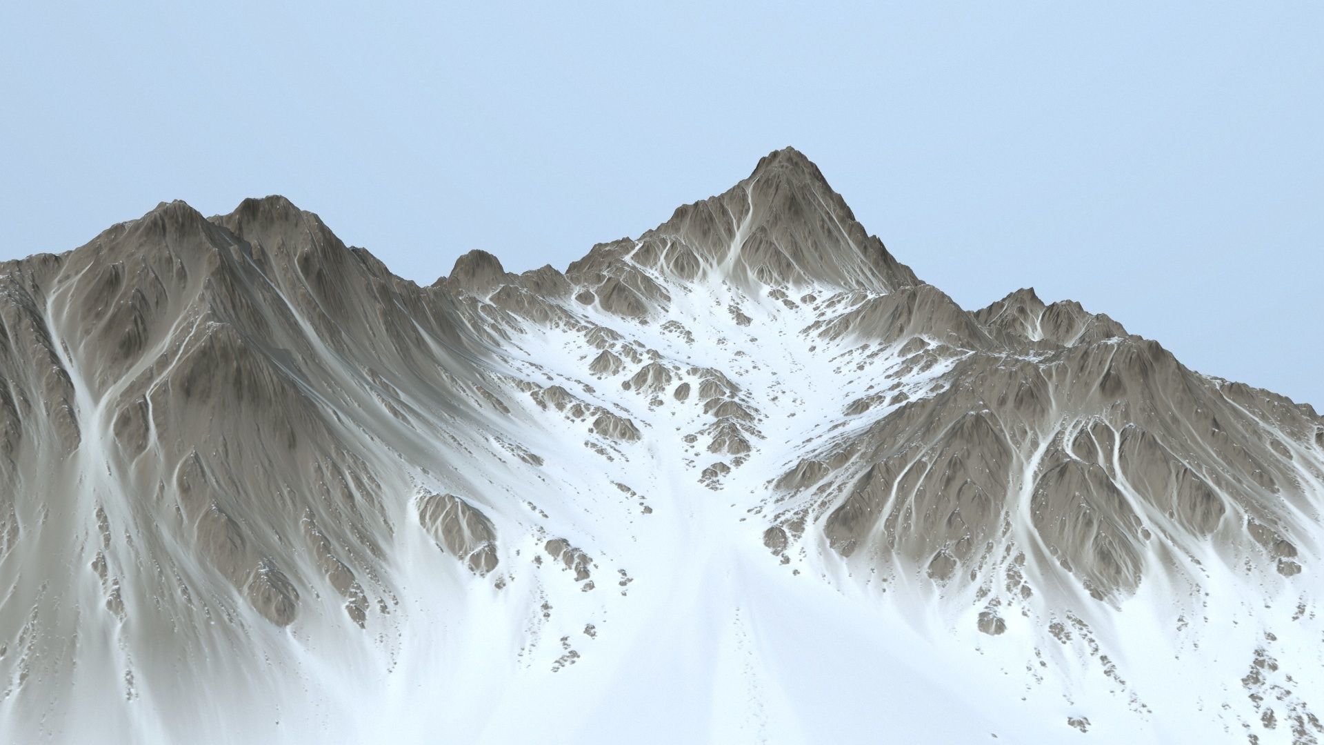 Mountain 2 with snow on top Low-poly 3D model_1