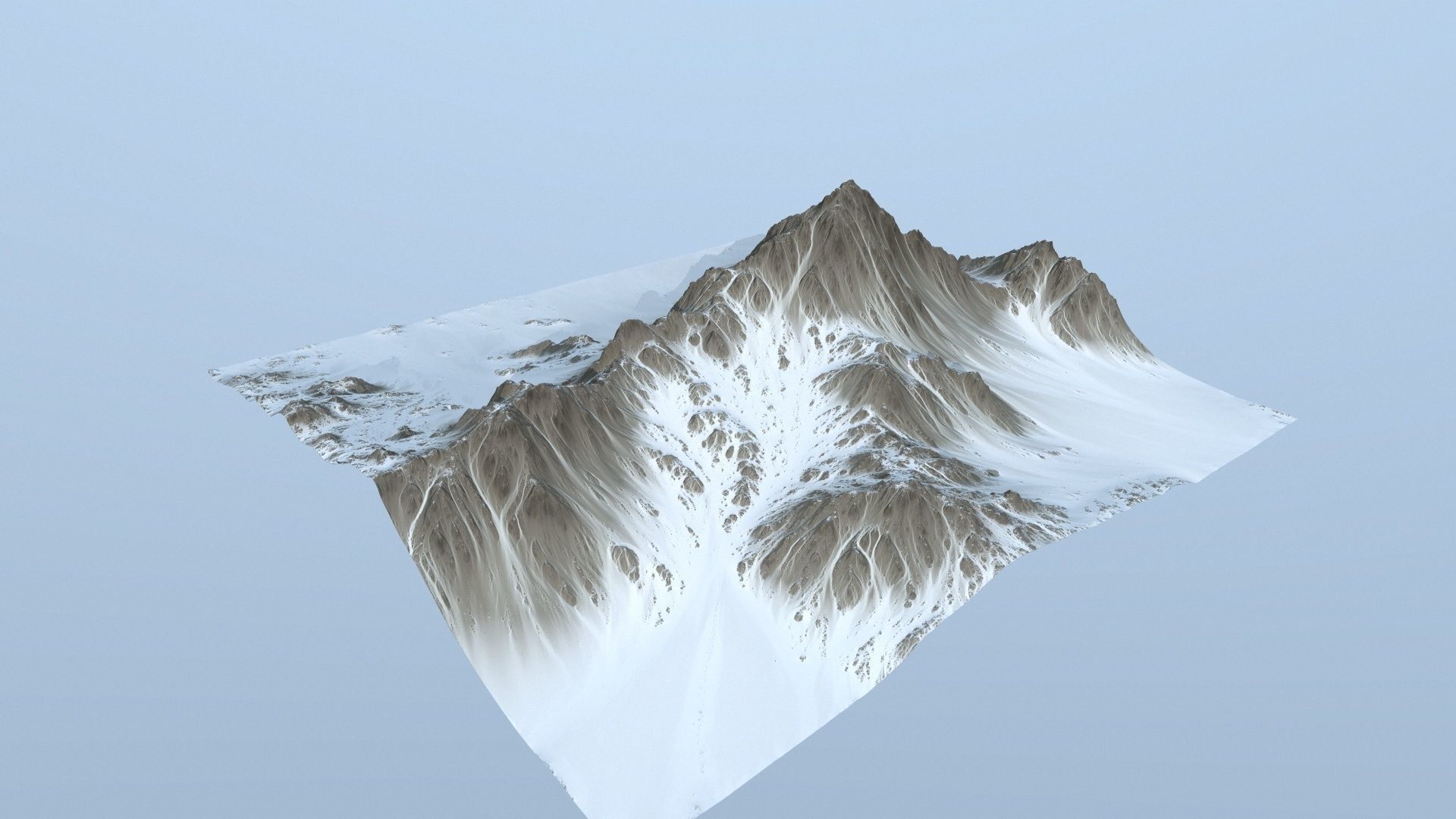 Mountain 2 with snow on top Low-poly 3D model_7