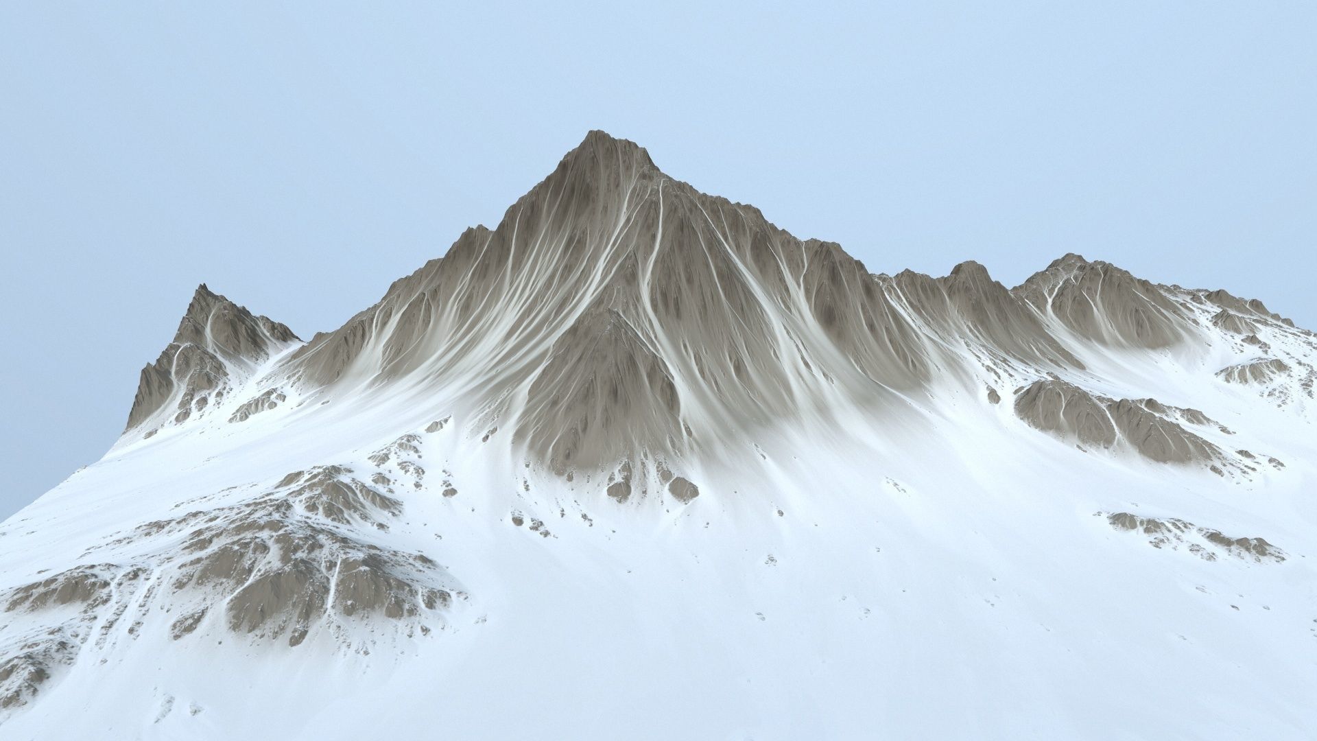 Mountain 2 with snow on top Low-poly 3D model_4