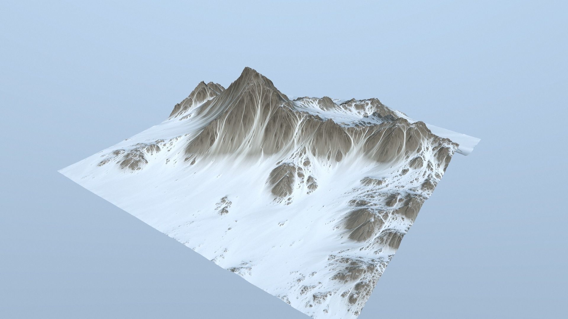 Mountain 2 with snow on top Low-poly 3D model_9
