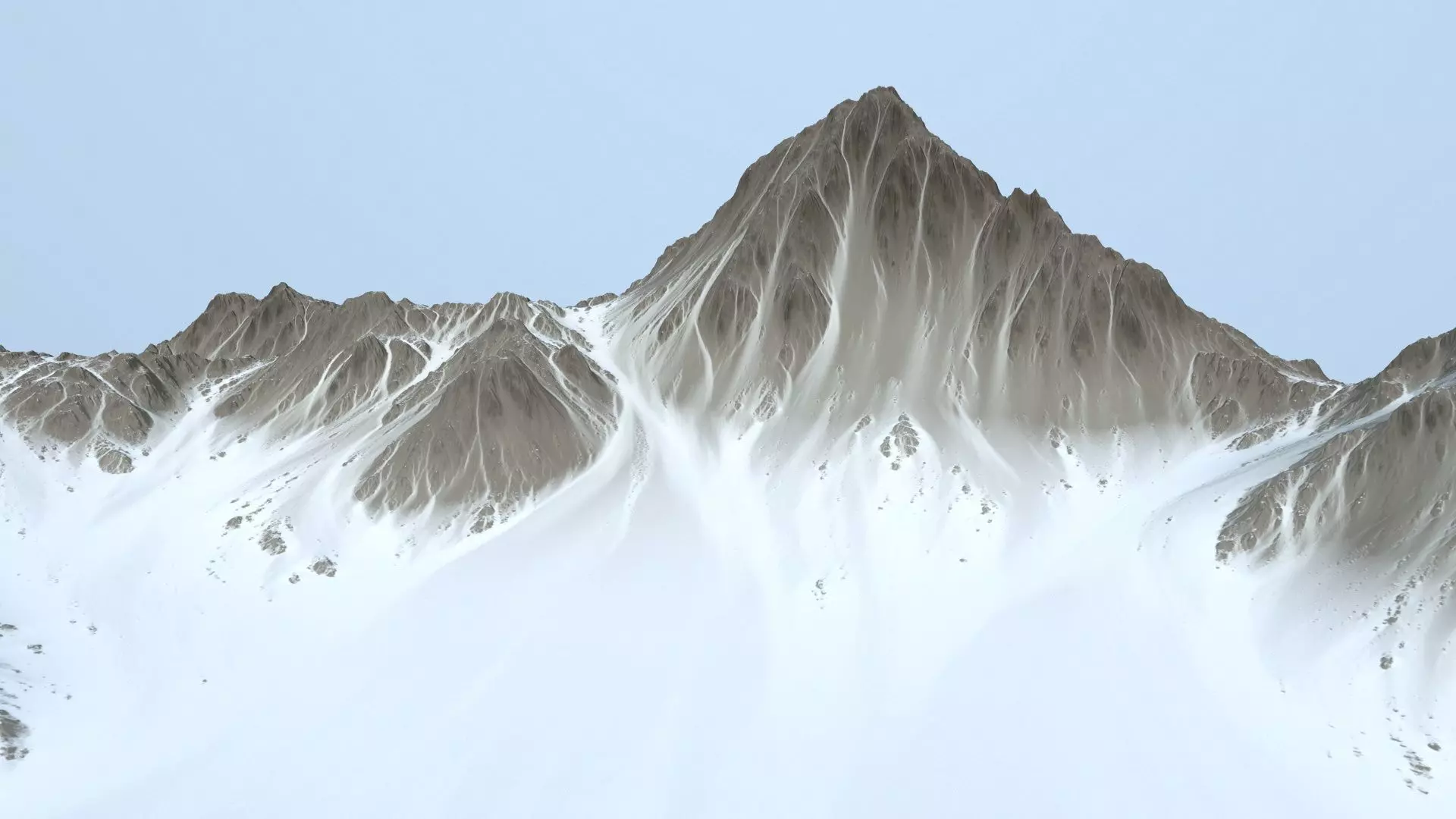 Mountain 2 with snow on top Low-poly 3D model_0