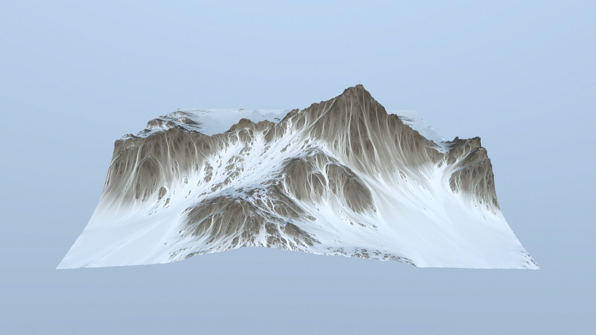 Mountain 2 with snow on top Low-poly 3D model_6