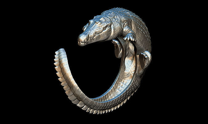 Cocodrile ring 3D print model