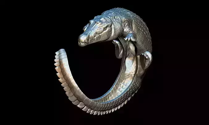 Cocodrile ring 3D print model