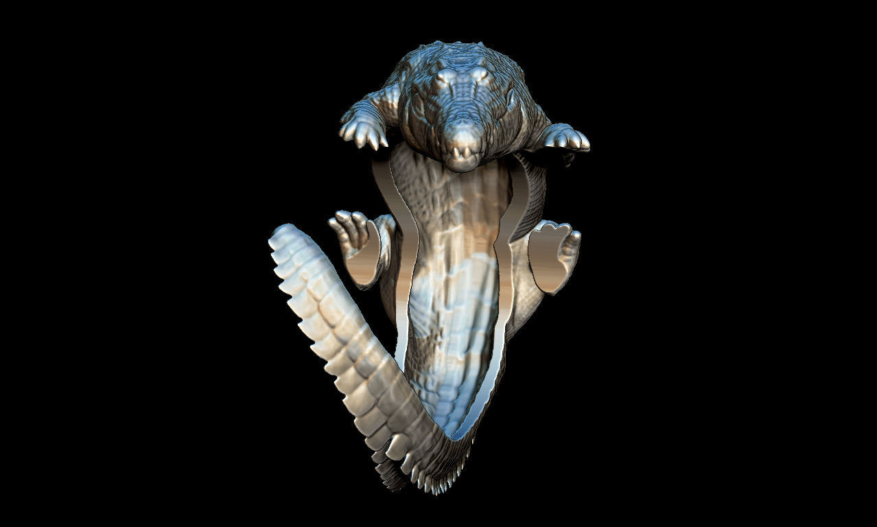 Cocodrile ring 3D print model_7