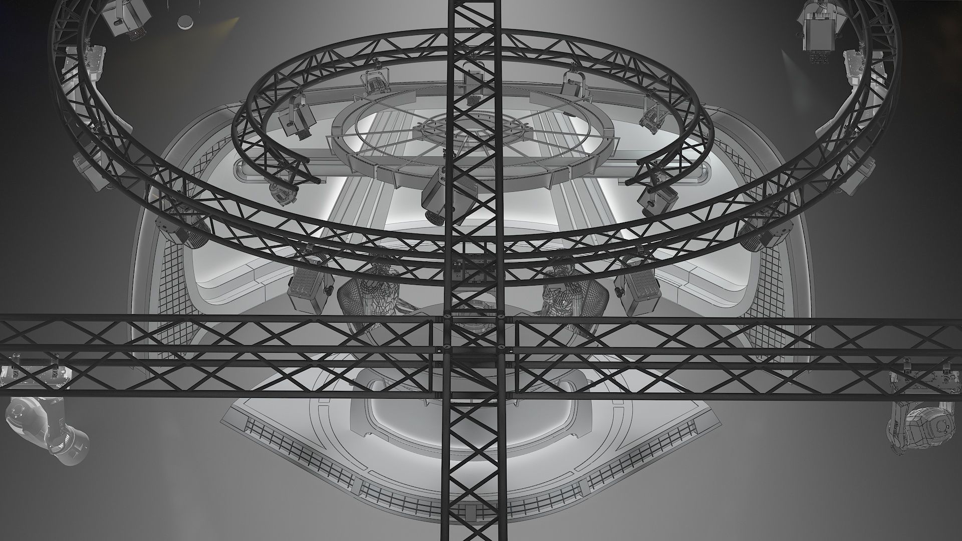 Virtual TV Studio News Set 34 3D model_2