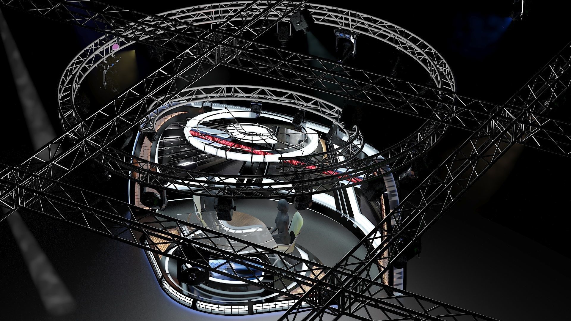 Virtual TV Studio News Set 34 3D model_18