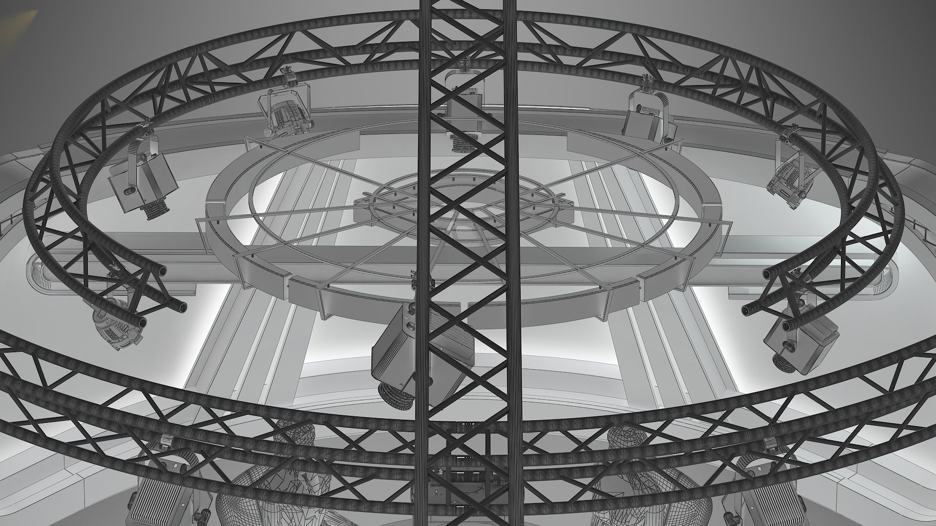 Virtual TV Studio News Set 34 3D model_4