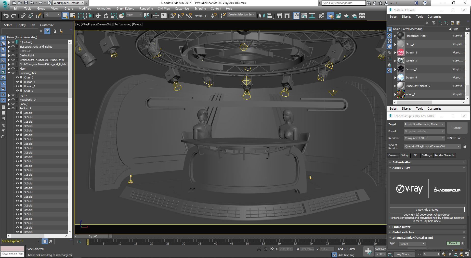 Virtual TV Studio News Set 34 3D model_25