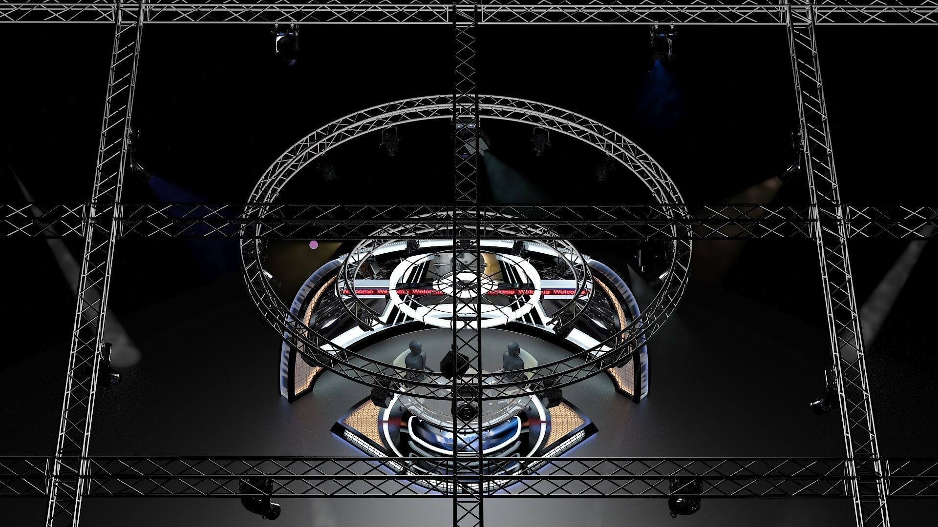 Virtual TV Studio News Set 34 3D model_22