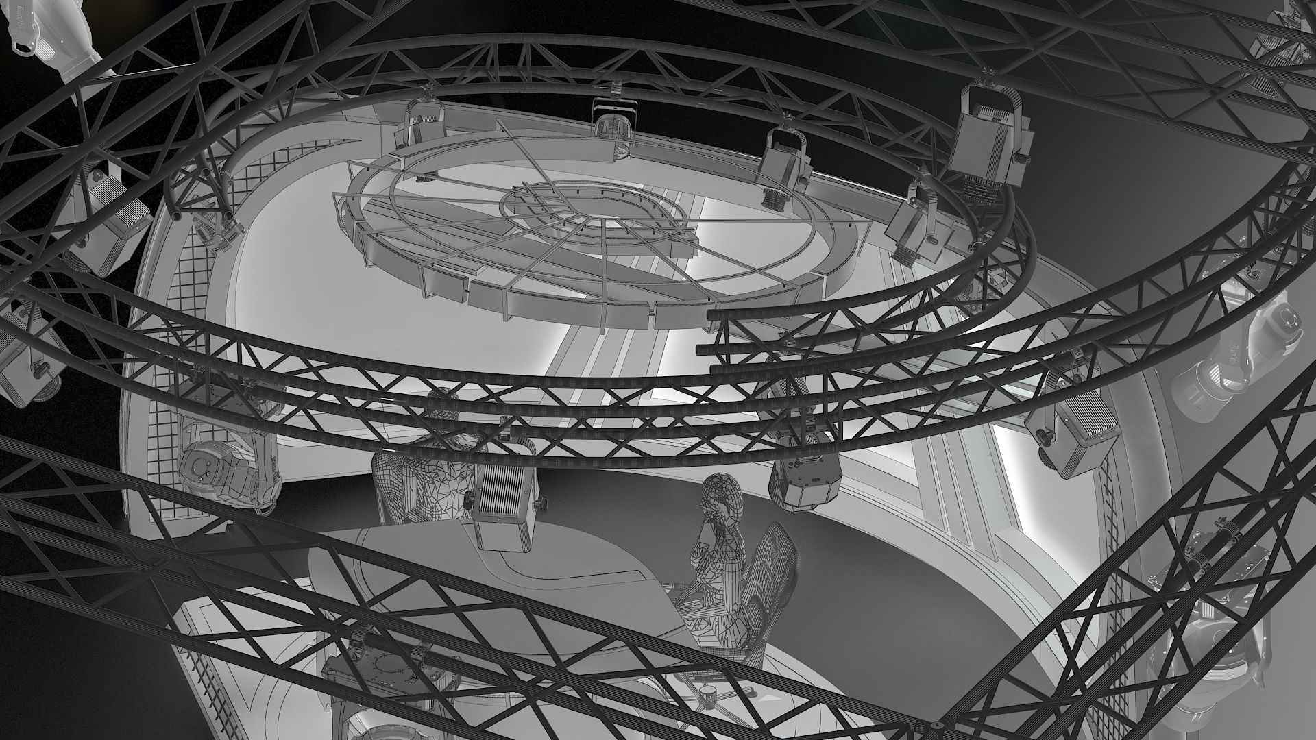 Virtual TV Studio News Set 34 3D model_21