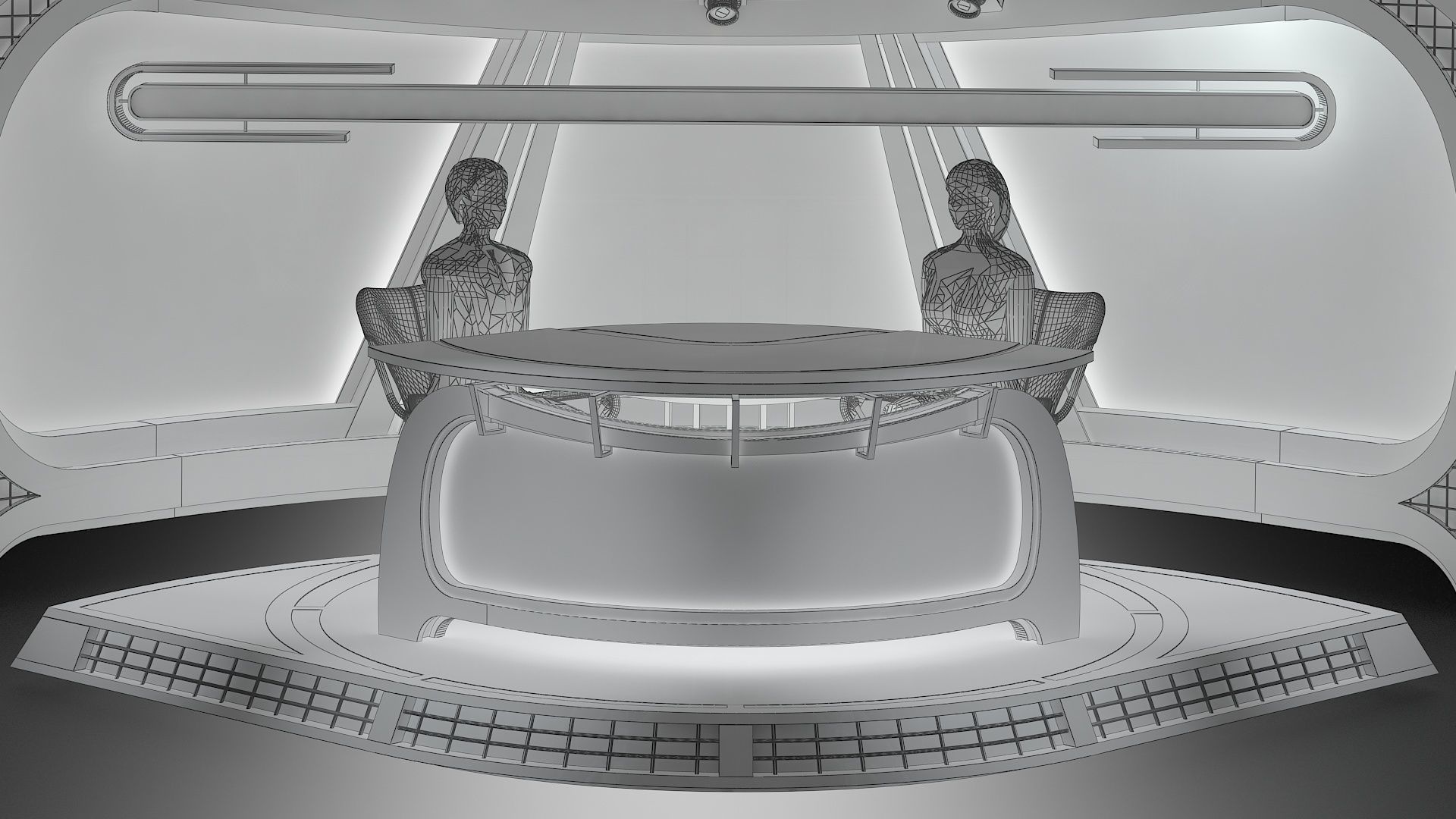 Virtual TV Studio News Set 34 3D model_15