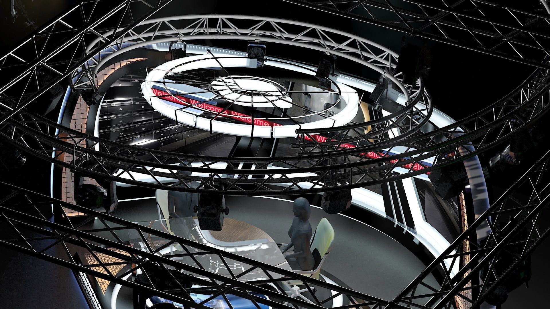 Virtual TV Studio News Set 34 3D model_20