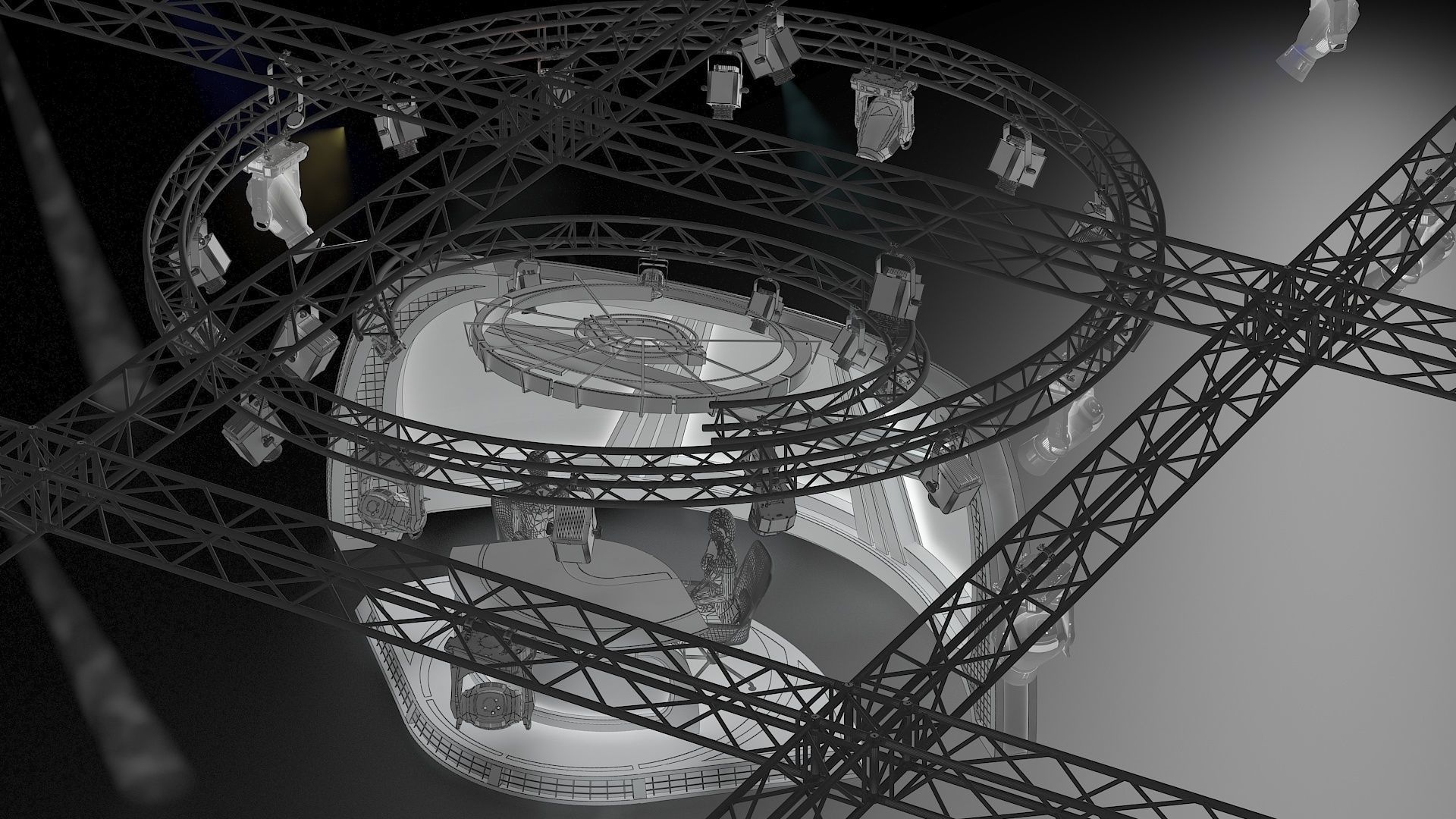 Virtual TV Studio News Set 34 3D model_19