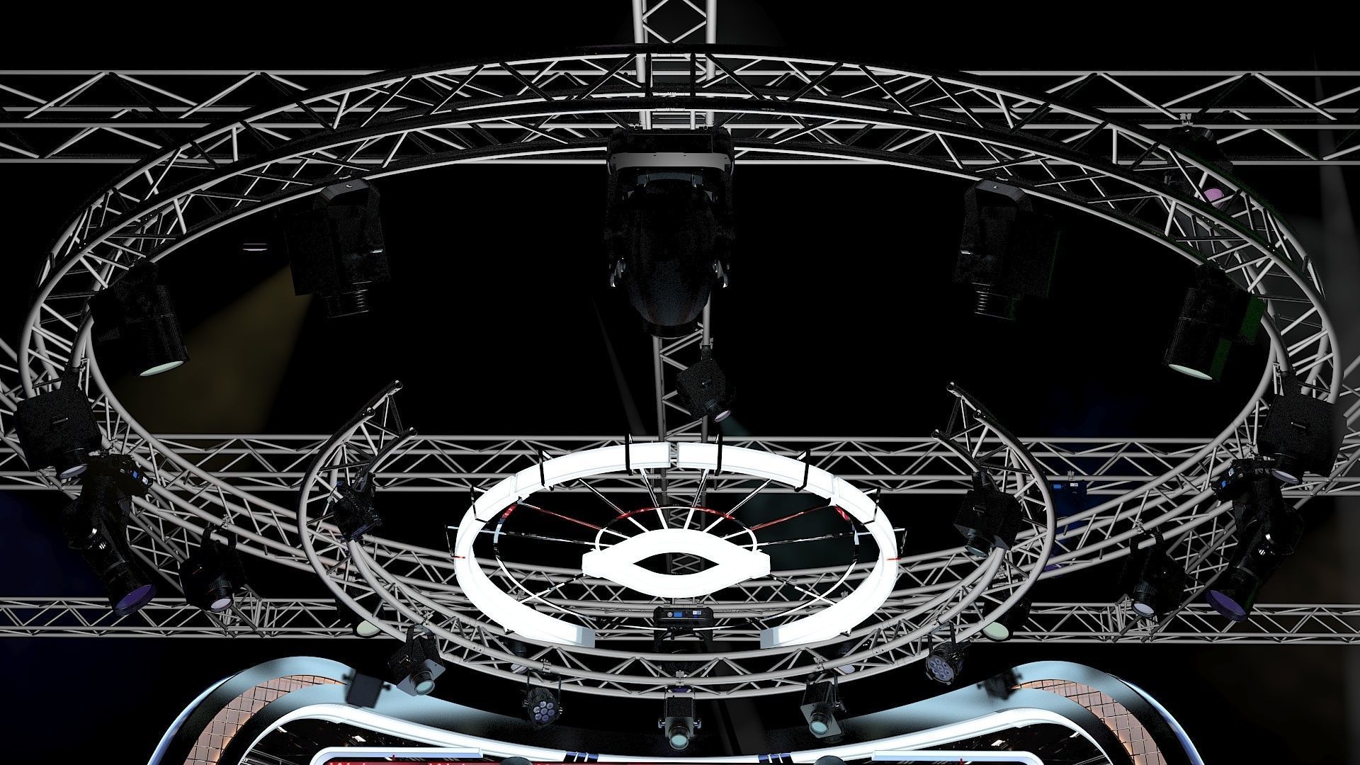 Virtual TV Studio News Set 34 3D model_5