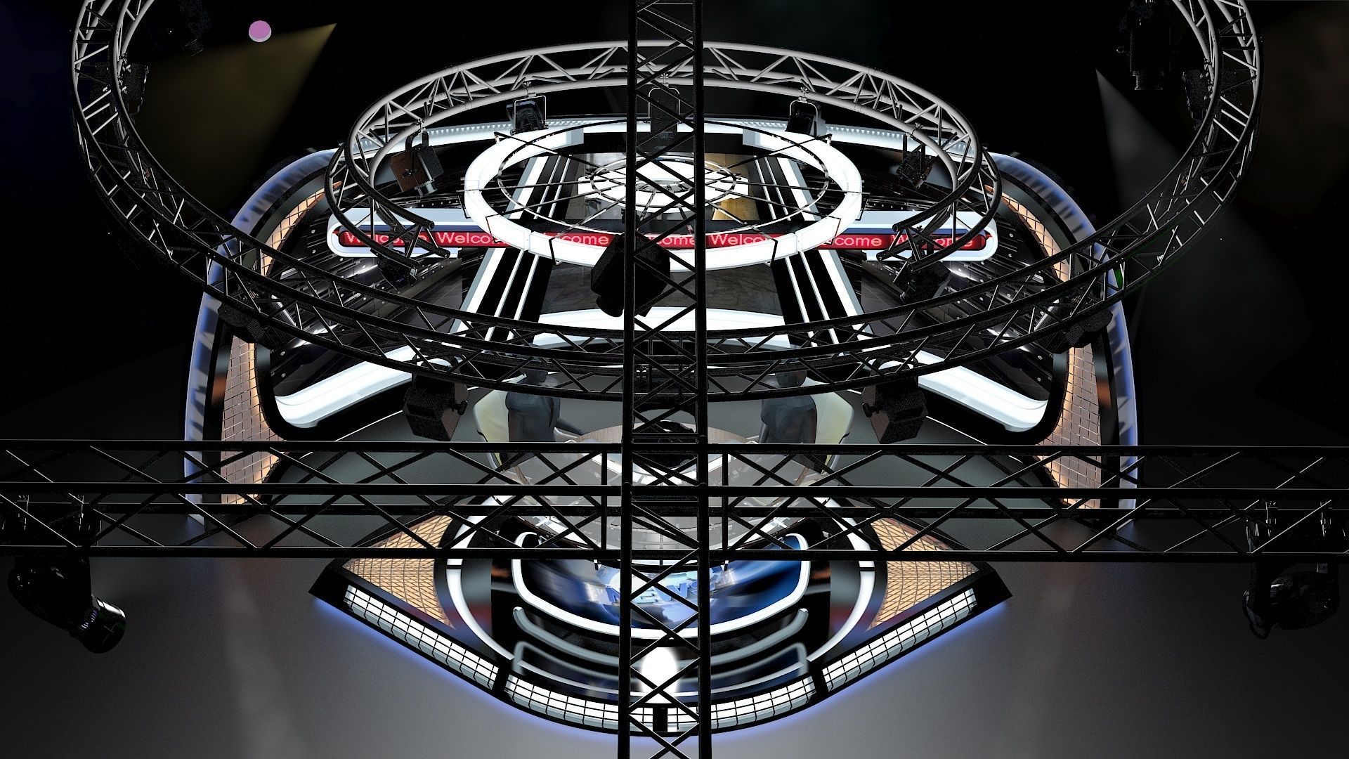 Virtual TV Studio News Set 34 3D model_24