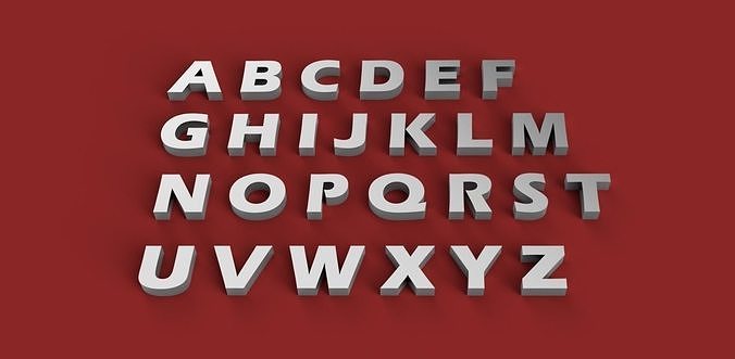 ERASBOLD font uppercase and lowercase 3D Letters STL FILE 3D print model