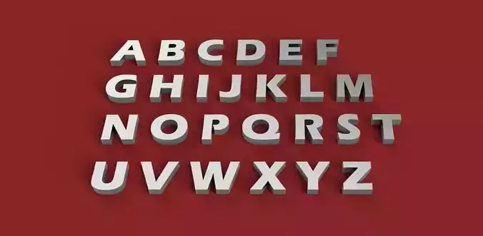 ERASBOLD font uppercase and lowercase 3D Letters STL FILE 3D print model