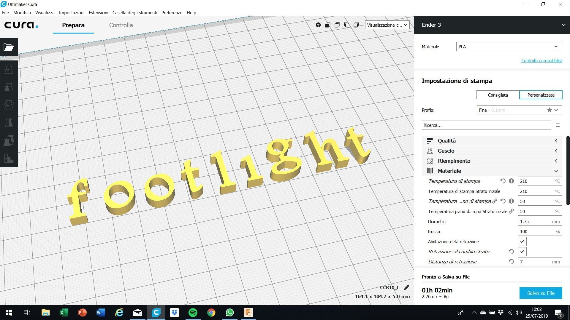FOOTLIGHT font uppercase and lowercase 3D Letters STL FILE 3D print model_8