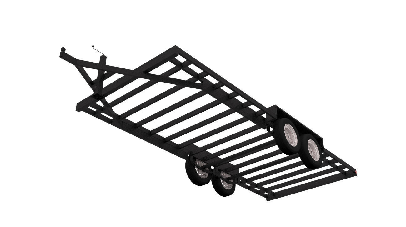 20 Foot Trailer by Rainbow Trailers For Tiny Homes 3D model_2