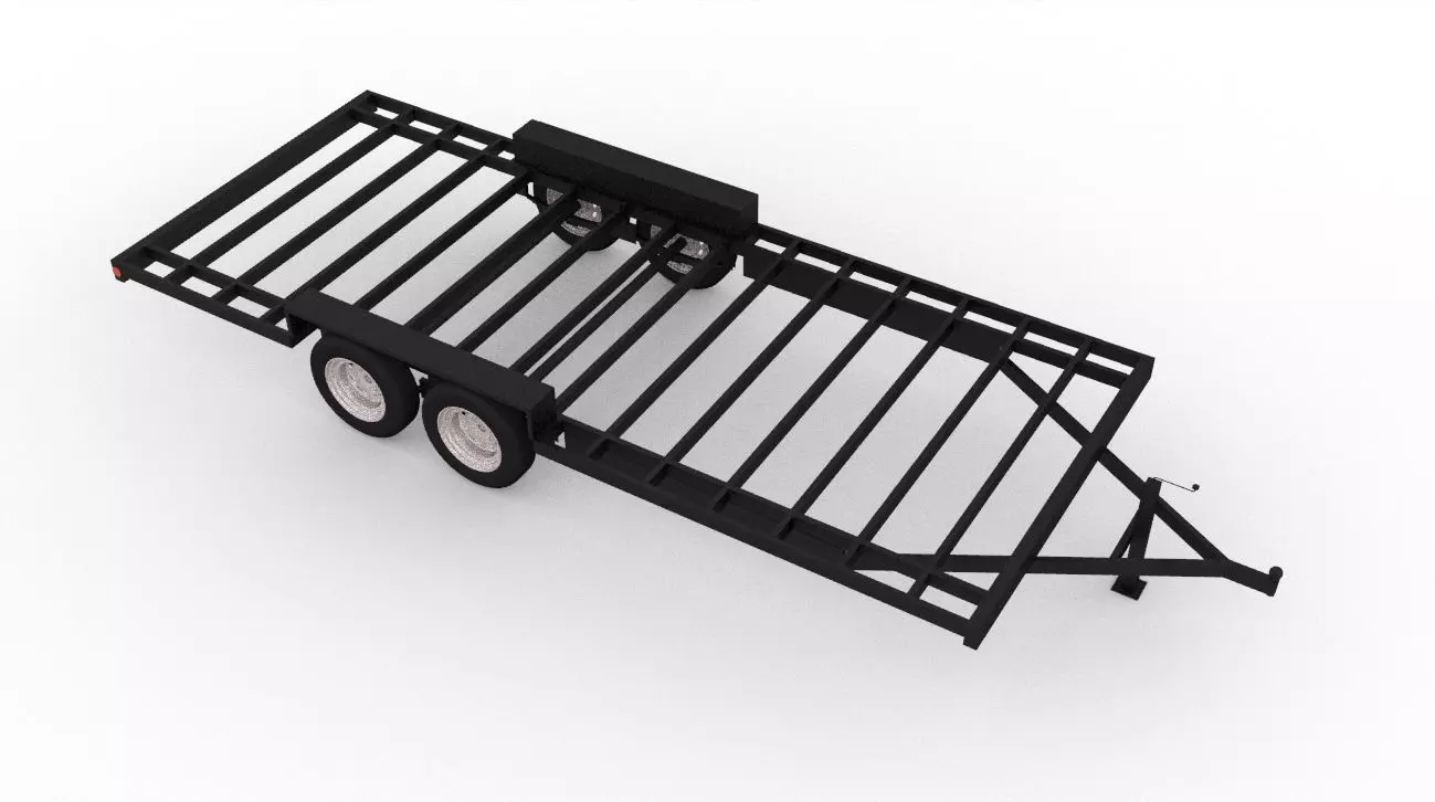 20 Foot Trailer by Rainbow Trailers For Tiny Homes 3D model_0