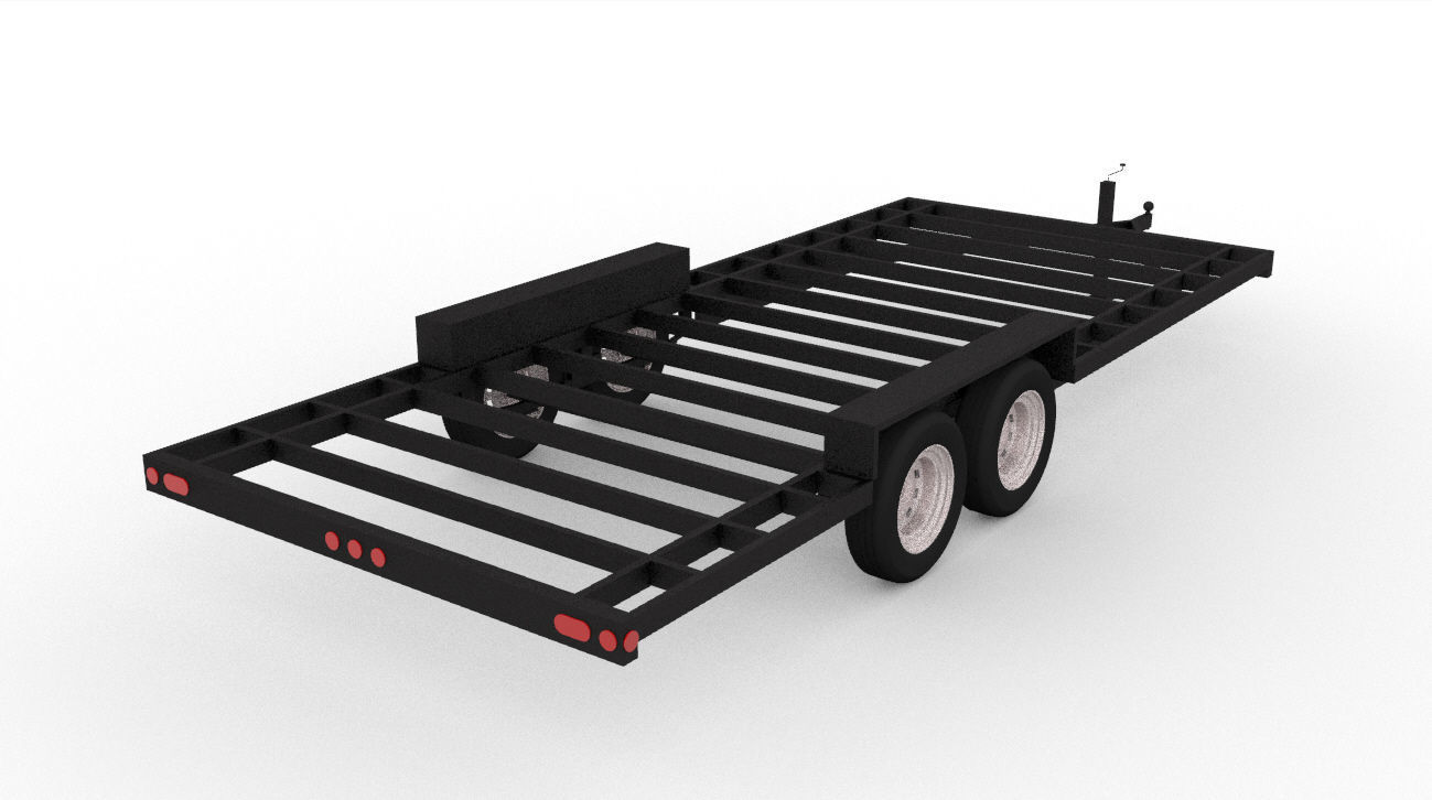 20 Foot Trailer by Rainbow Trailers For Tiny Homes 3D model_1