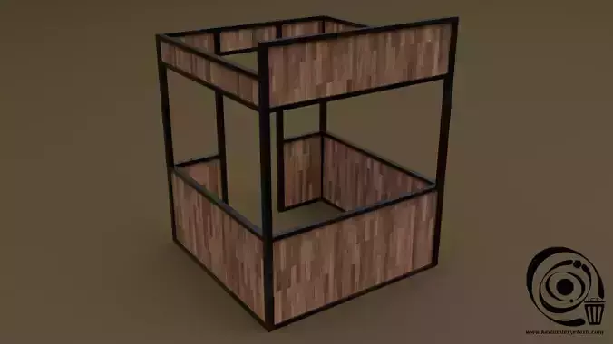Stall stand 01 R Low-poly 3D model