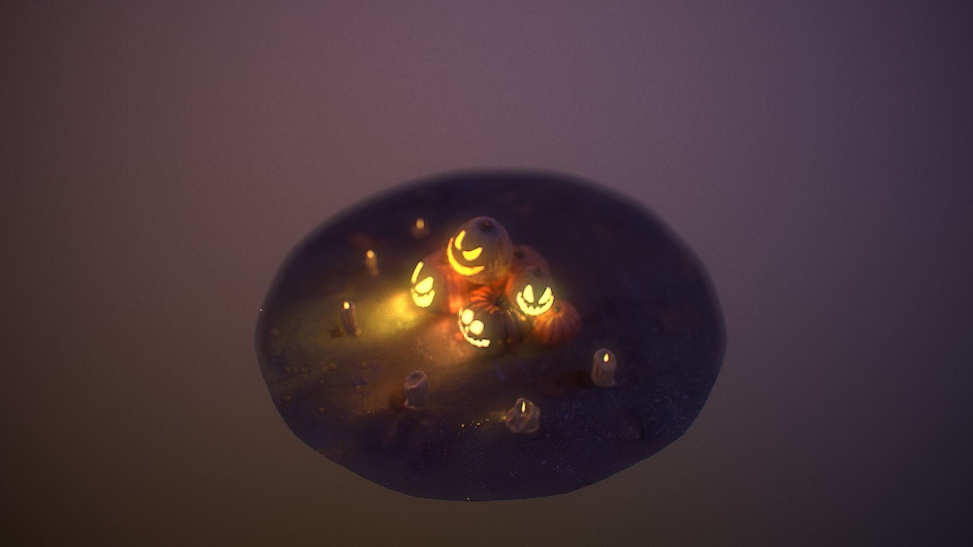 Halloween Pumpkins Low-poly 3D model_24