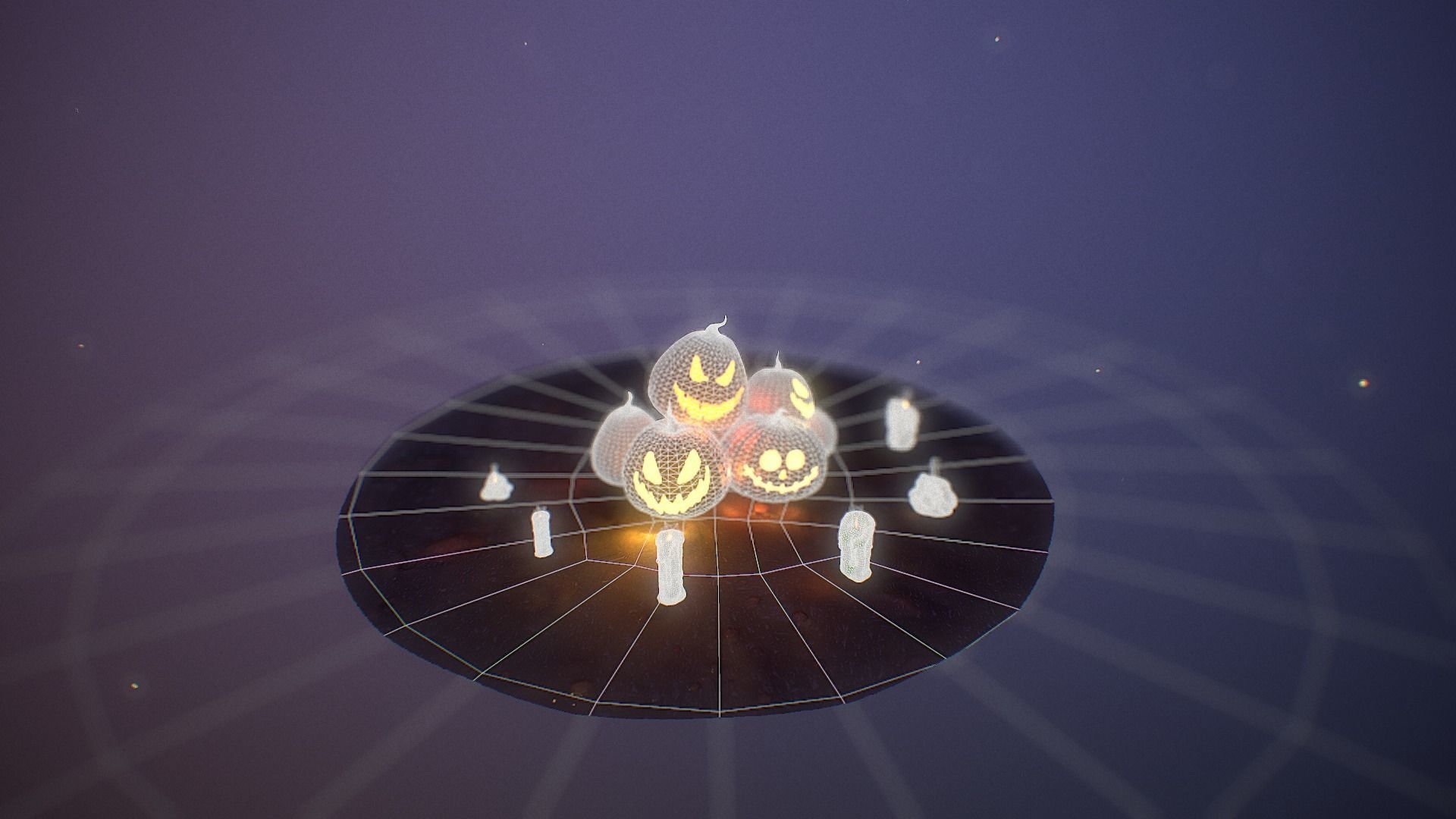 Halloween Pumpkins Low-poly 3D model_29