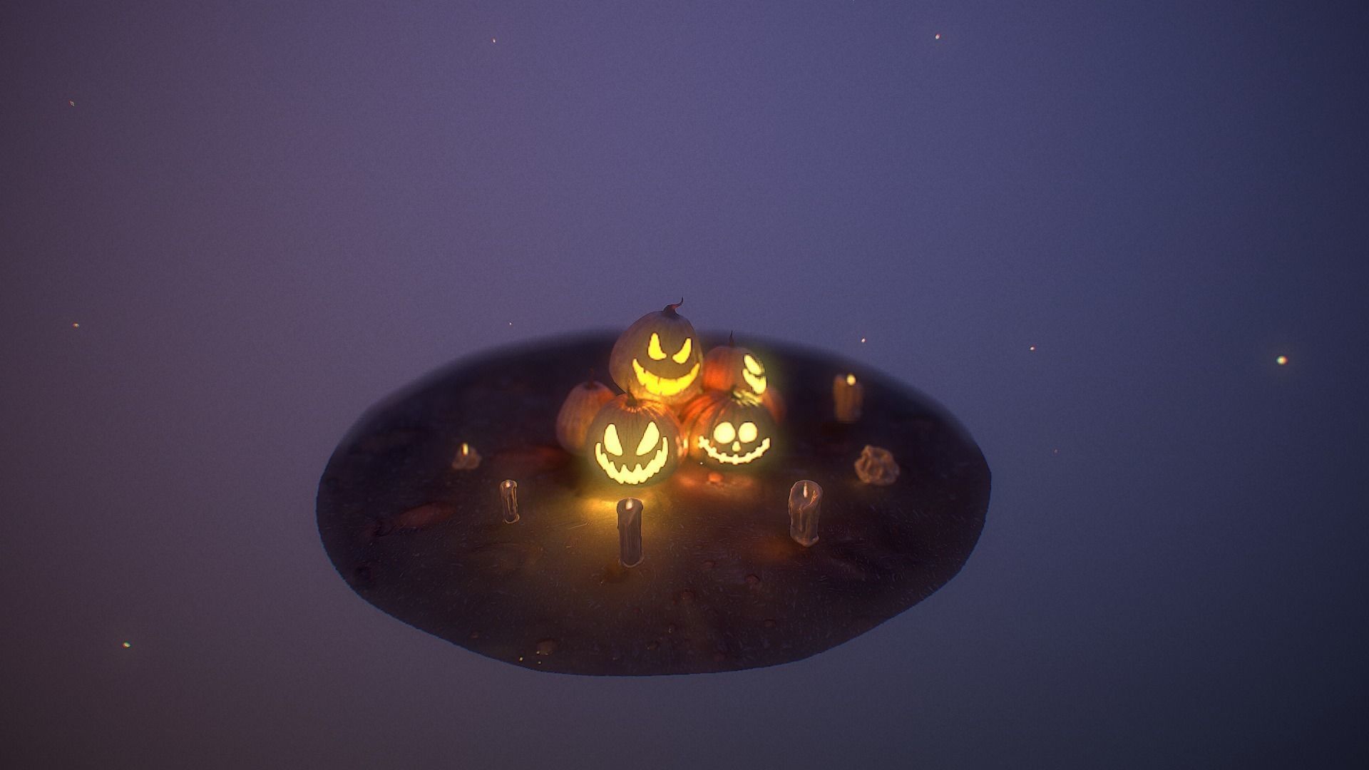 Halloween Pumpkins Low-poly 3D model_28