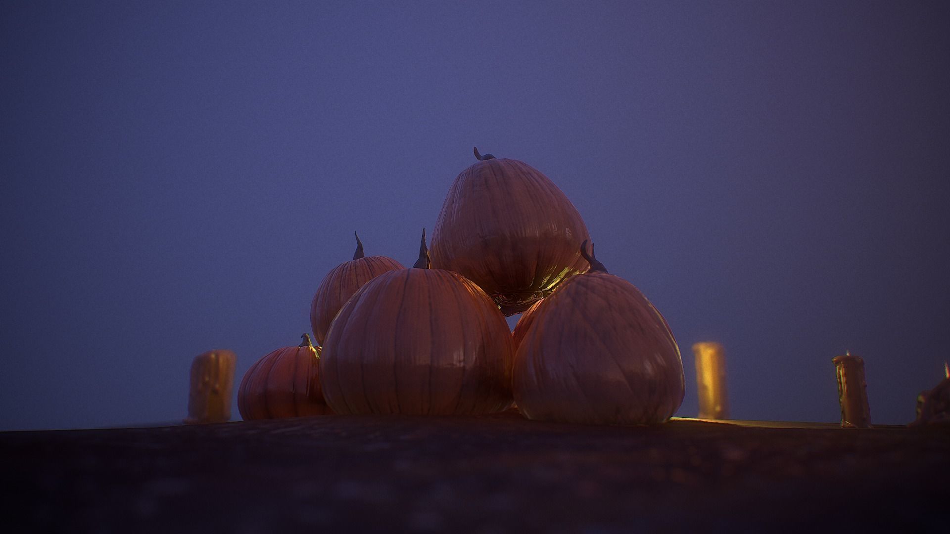 Halloween Pumpkins Low-poly 3D model_10