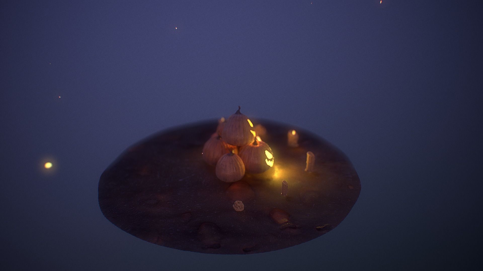 Halloween Pumpkins Low-poly 3D model_27