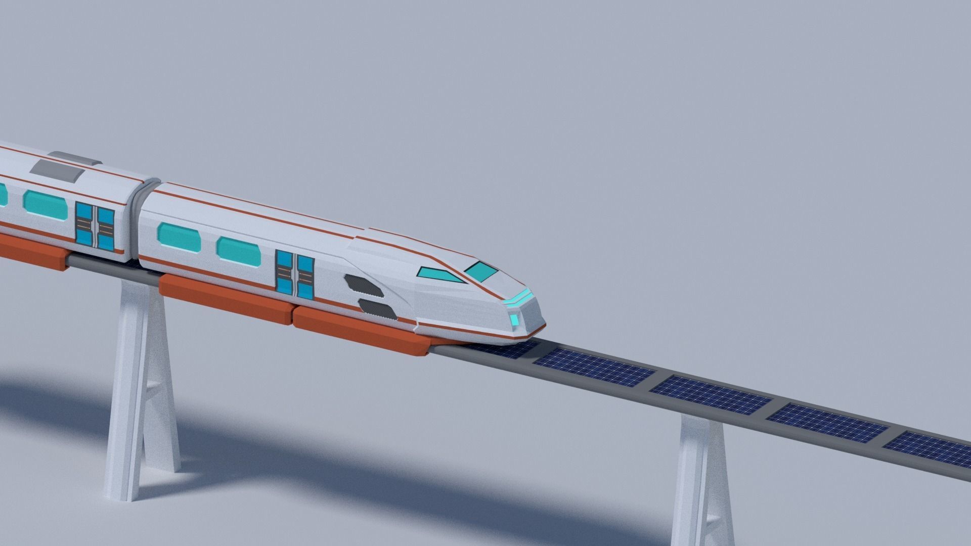 Maglev train low-poly 3D model Free low-poly 3D model_10
