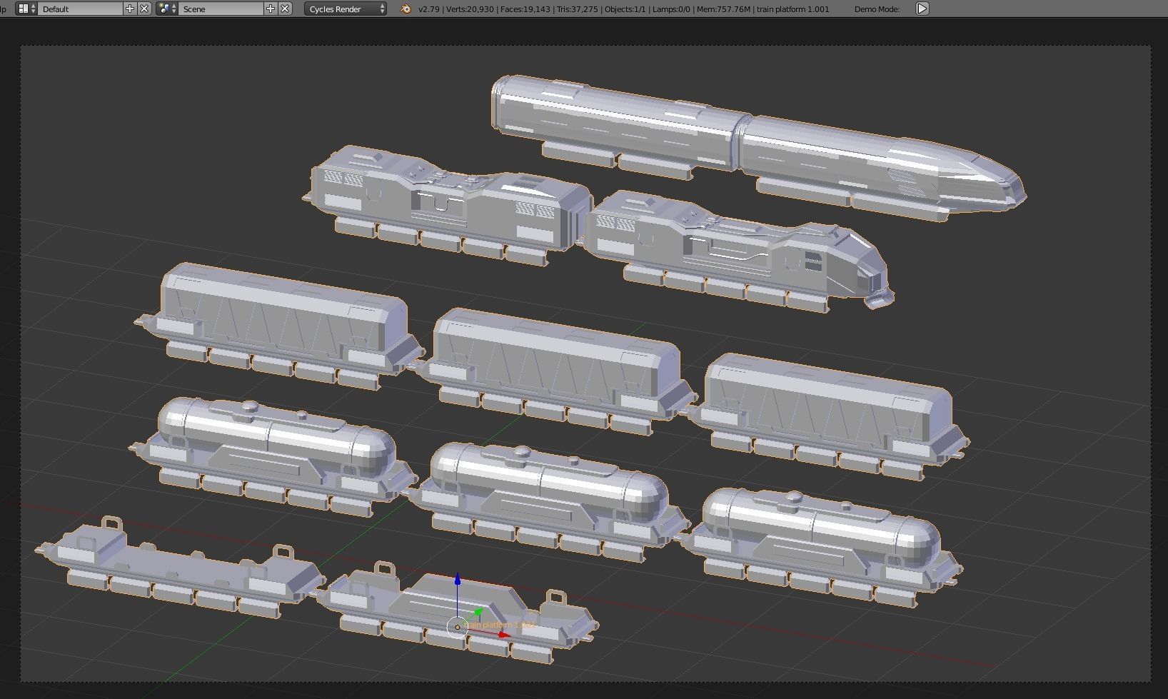 Maglev train low-poly 3D model Free low-poly 3D model_5