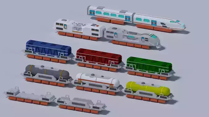 Maglev train low-poly 3D model Free low-poly 3D model
