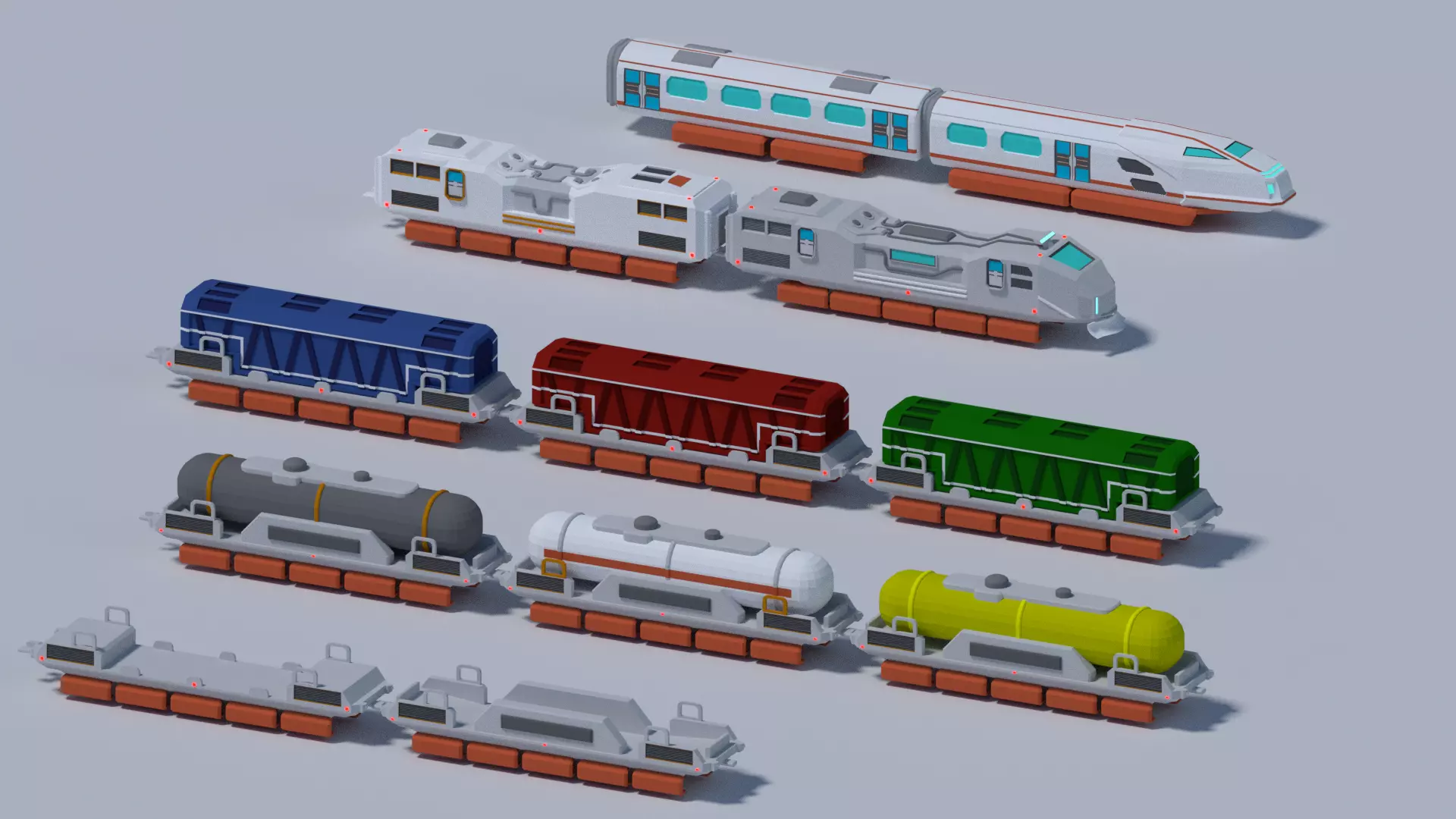 Maglev train low-poly 3D model Free low-poly 3D model_0