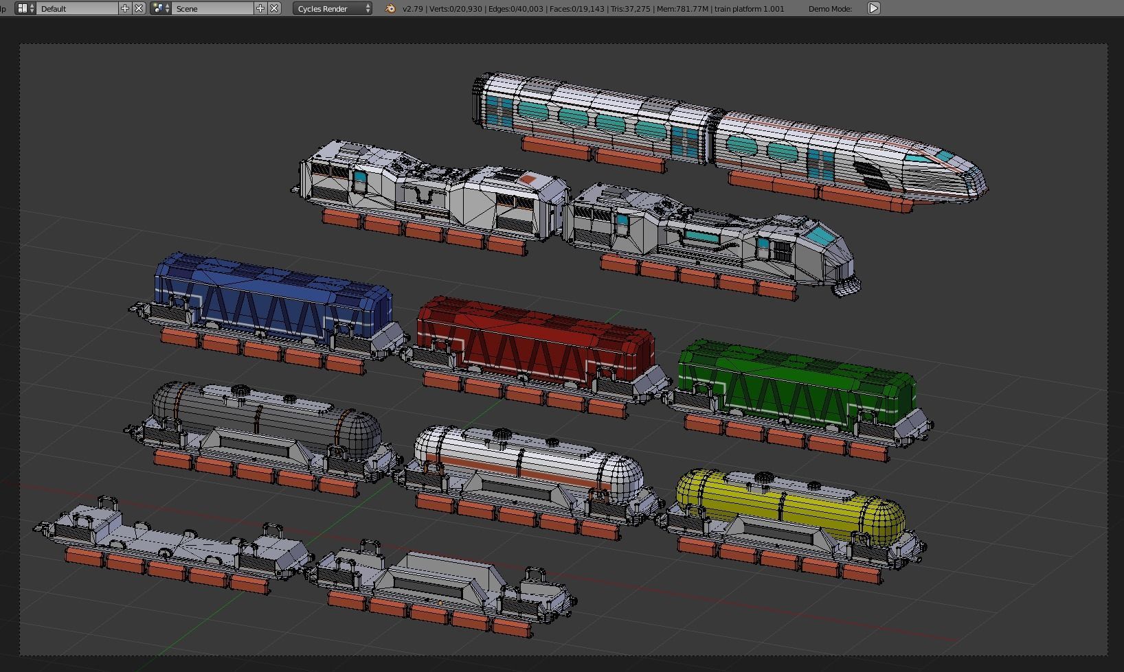 Maglev train low-poly 3D model Free low-poly 3D model_7