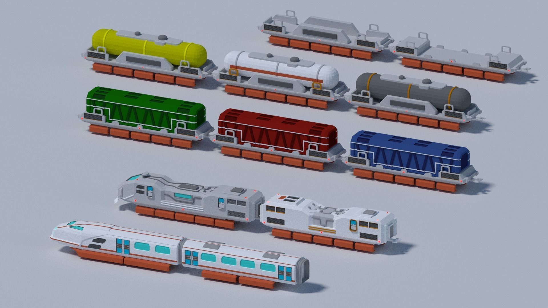 Maglev train low-poly 3D model Free low-poly 3D model_2